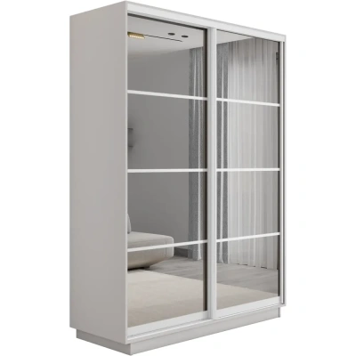 Экспресс 2-х дверный 4 секции (Зеркало) (Белый снег 1200х2200х440 Экспресс 45 2х Белый профиль)