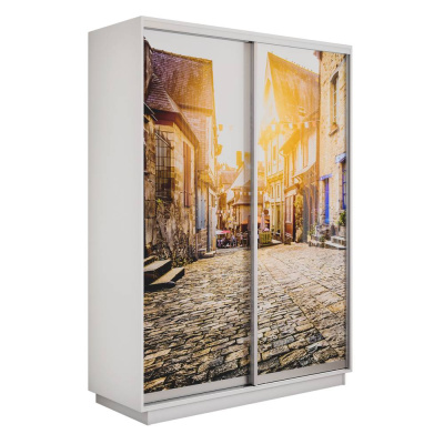 Экспресс 2-х дверный (Улица) (Белый снег 1200х2200х440 Экспресс 45 2х Серебро профиль)